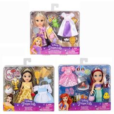 disney princess dolls are in the packaging