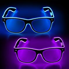 PRICES MAY VARY. 【Stand Out in Folks】Glow in the dark glasses make you glow in the dark and get tons of attention from your friends,particularly in rave party,EDM,Halloween,Christmas 【Single-button Controls Four Models】The controller has a belt clip, so you can hold it on clothing to push the button and go from fix light-on, slow/fast blinking for your preference 【Money Save 2 Packs with Differernt Colors】You can get two packs with different colors for couple in the party or single for alternati Light Up Glasses, Glowing Glasses, Edm Music Festivals, Rave Glasses, Neon Rave, Neon Accessories, Purple Clothing, Rave Party, Edm Music