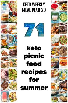 the cover of keto meal plan is shown with images of different foods and drinks