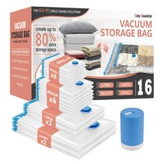 PRICES MAY VARY. Unlock your storage capacity with our electric pump vacuum storage bags: Our space saver bags increase your storage space by up to 80%. Utilize the electric pump to effortlessly compress clothes, duvets, pillows, bedding, and more into your wardrobe, suitcase, or underbed storage within minutes, guarding your items and keeping an organized space. Powerful electric pump for fast & easy compression: Our vacuum seal bags feature an electric air pump, achieving rapid vacuum and redu Wardrobe Suitcase, Small Vacuum, Underbed Storage, Blanket Bedding, Vacuum Storage Bags, Vacuum Storage, Space Saving Solutions, Space Saver, Under Bed Storage