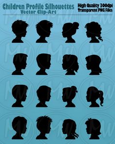 the silhouettes of children's heads are shown