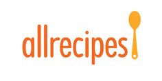 the allrecipes logo with an orange spoon on it's left side