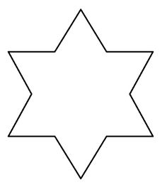 the star of david is shown in black and white, with one side cut out