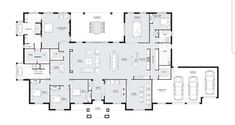 the floor plan for an apartment with two car garages and three living areas in it