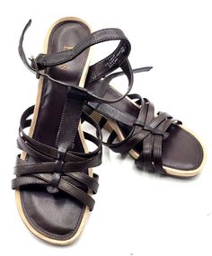 BASS Women's Sandals Wedge Heel Size 8.5 M  Brown T-Strap  Side Buckle  Artemis Style Gently Used Sandals Wedge, Wedge Heel Sandals, T Strap, Heel Sandals, Gladiator Sandals, Women's Sandals, Wedge Heels, Wedge Sandals, Bass