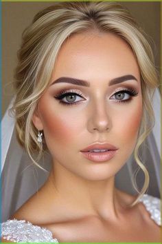 Wedding Makeup For Blue Eyes, Fall Wedding Makeup, Gorgeous Wedding Makeup, Bridal Eye Makeup, Make Up Inspiration