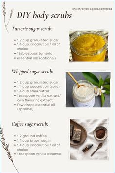 the recipe for diy body scrubs