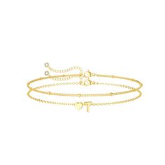 PRICES MAY VARY. 👜 【Heart Initial Bracelets】: These bracelets are perfect gifts for your love.They are suitable for layering as well as being worn alone. 📏 【BRACELETS SIZE】:Each Bracelet length 6.5”+ 2.5” extender. Strong lobster clasp design, you can easily to adjust bracelets length by yourself, this ankle bracelets suitable for women and teen girls. 💎【BRACELET MATERIAL】:14k gold filled bracelets, lead free, nickel free and hypoallergenic.Great for sensitive skin and all-day Wear. 🎁【PACKAG Real Gold Bracelet, Initial Bracelets, Letter Charm Bracelet, Bracelet Measurements, Initial Bracelet Gold, Girls Bracelet, Initial Charm Bracelet, Dainty Initial Necklace, Dainty Gold Bracelet