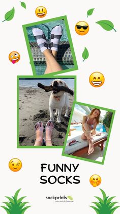 Missed your vacation this year? Very fun and goofy socks just for him!  We've designed these socks with a photo of feet digitally printed on the tops with a surreal bare foot look when the socks are worn.  Super comfy cotton socks that are just plain silly. Three designs to choose from bare feet, feet with flip flop tan lines, and gnarly looking feet. Order by the pair or a 3 pair assortment of each design. Funny Socks For Men, Funny Socks