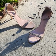 New W/O Tags Or Box. Never Worn, I Did Try Them On A Few Times For A Wedding. These Kicks Are The Prettiest Shade Of Pink Blush, More Neutral Toned. They Run A Bit Narrow So If You Have Wide Feet, I Definitely Wouldn't Recommend. The Bezel-Set Rhinestone Accents Make These Edgy, But Also Classy. 100% Italian Leather. Kate Spade Spring Party Heels, Kate Spade High Heel Party Sandals, Kate Spade Party Sandals With Round Toe, Kate Spade Pink Round Toe Sandals, Kate Spade Pink Open Toe Sandals, Kate Spade Sandals For Spring Party, Kate Spade Spring Party Sandals, Kate Spade Shoes, Bezel Setting