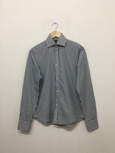 "Ben Sherman Pinstripe Longsleeve Shirt Size : Fit Small Measurement  Armpit : 18\" Shoulder to bottom : 27\" Sleeve length from shoulder : 30.5\" *Good used condition. *Yellow stain at collar but not obvious at all. *Defect at left wrist. *Overall condition is 8/10." Mens Oxfords, Button Up Shirt, The Original, Button Up Shirts, Overalls, Long Sleeve Shirts, Art Collection, Tee Shirts, Stain