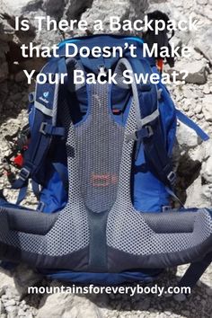 a backpack with the words is there a backpack that doesn't make your back sweat?