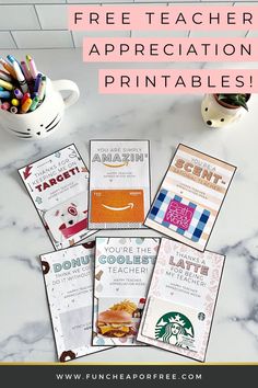 the free teacher appreciation printables are perfect for teachers to use in their classroom