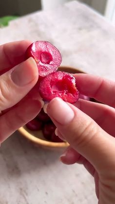 someone is peeling the fruit off of their fingernails to make something more interesting