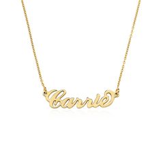 Carrie Bradshaw Jewelry, Carrie Necklace, Popular Necklaces, Personalized Pendant, Capital Letters, Carrie Bradshaw, Gold Plated Silver, Name Necklace, Gold Plated Sterling Silver