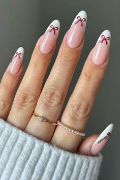 Maroon Nail, Paznokcie Hello Kitty, Bow Nail Designs, Wine Nails, Maroon Nails, Elegant Wine, Nagel Tips, Christmas Gel Nails