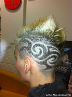 Greek Hairstyling: hair by Nikos Exadaktylos Men's Cuts, Hair Tattoo, Hair Tattoos, Mens Cuts, Carved Designs, Crazy Hair, Hair Art, Undercut, So Cool