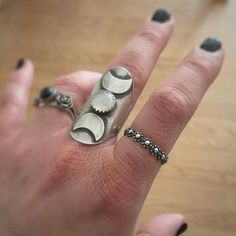 Triple Moon Goddess Ring with Moonstone – BonfireDesign Witch Ring, Goddess Ring, Moon Phase Ring, Moon Goddess Necklace, Wicca Jewelry, Promise Bracelet, Witch Rings, Ring Moon, Cottage Witch