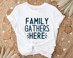 Family Gathers Here, Family Shirt, Parents Shirt, Funny Shirt, Gift Shirt, unisex Shirt, Tshirt, Family, Vibes, Family Gift I am a professional designer, and all these designs are made by me. These are also perfect gifts for, special occasions, bachelorette parties, birthdays, anniversaries, girlfriends and boyfriends. Product Features ► Very comfortable to wear ► High-Quality cotton&Polyster mixture fabric ► You can iron it directly ► Design will never change color If you cannot find the answer to your question here, I would be happy to answer your questions or concerns.