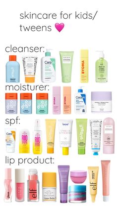 skincare for kids/tweens Skin Care You Need, Preppy Skincare For Kids, Skin Care Products Safe For Kids, Skincare Safe For Kids, Skin Care Things To Buy, Skincare Routine Ideas, Skin Care For 14-15, Kid Safe Skincare, Skincare For Kids 12