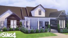 this is an artist's rendering of a modern farmhouse style house with large front porches