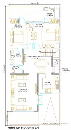 the floor plan for a house with two floors