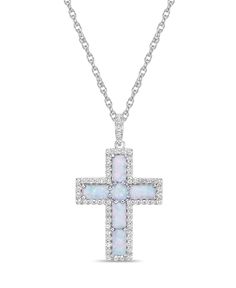 in stock October Gifts, Loving Gifts, Cross Jewelry, Necklace Online, Cross Pendant Necklace, October Birth Stone, White Opal, White Sapphire, Spring Rings