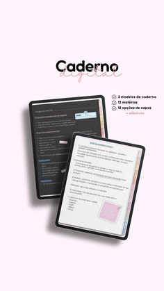 an image of a book cover with the title'caderno'written in spanish