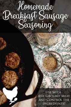 homemade breakfast sausage seasoning in a cast iron skillet