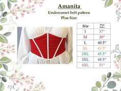 Amanita Under corset belt pattern Plus size Only This pattern was specifically design for plus. Will fit waist from 38"-53" Comes is PDF A4 and Letter with layers Different methods of sewing Tutorial with pictures. DO NOT COPY. FOR PERSONAL USE AND SMALL BUSINESS USE (UP TO 20 CORSETS) Corset Belt Free Sewing Pattern, Plus Size Corsets Underbust, How To Sew A Corset Belt, Leather Corset Belt Pattern, Corset Sewing Pattern Free, Corset Belt Pattern, Under Corset, Under Bust Corset, Belt Pattern