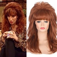 80s Peggy Bundy Bouffant Auburn Red Vintage Costume WIG *NEW* full cap wig  Arrives NEW Synthetic  Color: AUBURN RED COLOR  Great for cosplay and performance stage looks Occassions：Halloween,Cosplay,Costume,Anime ,concerts,theme parties ect Handmade ✅ Peggy Bundy, Wig Sale, Red Curls, Blond Ombre, Sew In Hair Extensions, Auburn Red, Halloween Wigs, Ombre Wigs, Tape In Hair Extensions