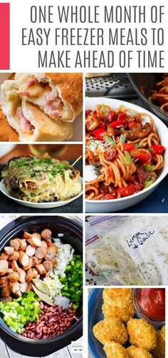 one whole month of easy freeze meals to make ahead of time