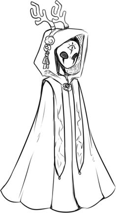 a drawing of a cartoon character wearing a cloak and holding a key in his hand