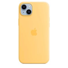 the yellow iphone 11 case is shown from the front and back side, with an apple logo