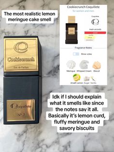 Lemon Cake Perfume, Meringue Cake, Glo Up, Perfume Brands, Lemon Meringue, Fragrance Notes