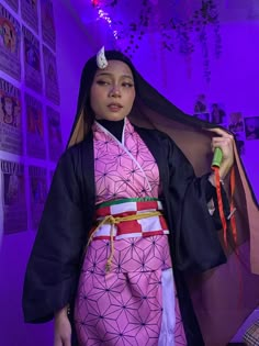 Nezuko Cosplay Makeup, Nezuko Makeup, Poc Cosplay, Aesthetic Pfp Icons