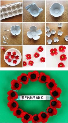 Pottery Flowers, Egg Carton Crafts, Flower Diy