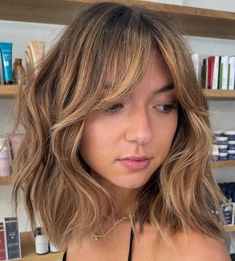 Long Messy Lob with Curtain Bangs Hairstyle With Bangs, Medium Haircuts With Bangs, Styles For Medium Length Hair, Medium Length Hairstyle, Layered Haircuts Shoulder Length, Medium Length Hair With Bangs, Straight Eyebrows, Thick Wavy Hair, Hair Adviser