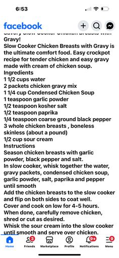 Chicken Breast Slow Cooker, Gravy Packet, Chicken Breast Seasoning, Chicken Gravy, Whole Chicken, Ultimate Comfort Food, Crockpot Recipes Easy, Cream Of Chicken, Cream Of Chicken Soup