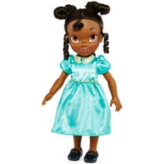 Let your little one step into adventures with Disney's Tiana toddler doll, inspired by the lovable animated film The Princess and the Frog. The little princess stands 15 inches tall and is dressed in a shimmering peter pan collar short-sleeve dress, removable shoes, and her hair in curly tendrils. Tiana is the perfect friend to bring along for any journey and create fun memories.She won't have to kiss a frog to have her dreams come true; this beautiful Tiana toddler doll is always ready to make The Frog Princess, Disney Animators Collection Dolls, Frog Princess, Disney Animators Collection, Disney Princess Dolls, Images Disney, Playset Outdoor, Toddler Dolls, Princess Collection