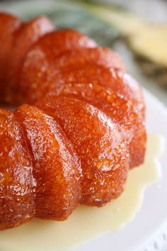 a bundt cake is sitting on a plate