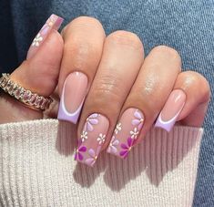 Trendy Nail Design, Fall Nail Designs, Types Of Nails, Nail Designs Summer, Purple Nails, Flower Nails, Wedding Nails, French Nails, Short Nails