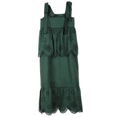 This two-layered sundress in a rich emerald green linen features intricate handmade cut-embroidery and adjustable shoulder straps.     100% Linen  Dry Clean Only     Style Code: LE-DM-0127/RSE  Emerald Green Green Daywear Dresses With Adjustable Straps, Green Dress With Adjustable Straps For Daywear, Green Day Dresses With Adjustable Straps, Green Dresses With Adjustable Straps For Daywear, Dry Clean Only, Exclusive Designs, Emerald Green, Shoulder Straps, Sundress