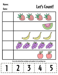 a worksheet for counting the numbers to 10 with fruits and berries on it