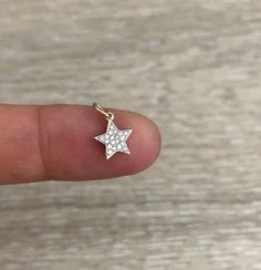 Pave Diamond Star Charm ◇ 1 piece ◇ Size: 7.5 mm ◇ Diamonds ◇ 14k Gold Dazzling White Star-shaped Jewelry, Tiny Star-shaped 14k Gold Jewelry, 14k Gold Star Jewelry, 14k White Gold Star-shaped Jewelry, White Gold Star-shaped 14k Gold Jewelry, 14k Gold Star Charm Jewelry, 14k Gold Star-shaped Diamond Cut Jewelry, White Star-shaped 14k Gold Jewelry, Vintage Star