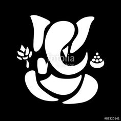 an elephant with flowers in its trunk on a black and white background, logo design