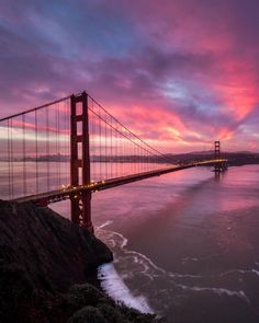 the golden gate bridge in san francisco at sunset