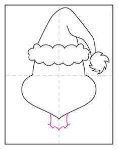 the step to draw santa hat for kids