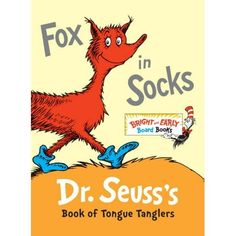 the book cover for fox in socks by dr seuss's, with an image of