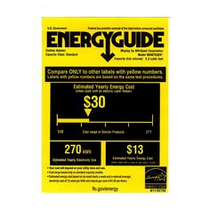 the energy guide is shown in yellow